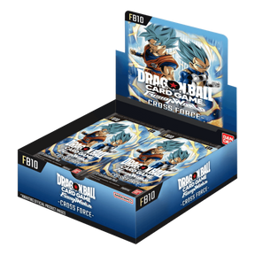 Bandai Dragon Ball Fusion World Cross Force Booster Box with colorful packaging and artwork featuring Dragon Ball characters.