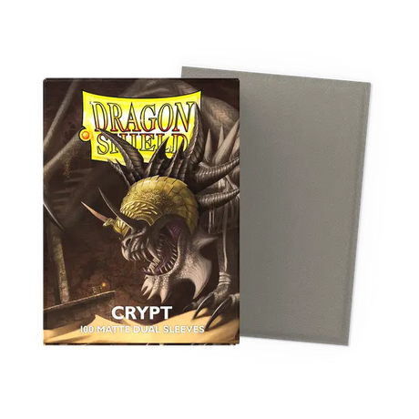 Dragon Shield Crypt Dual Matte Standard Sleeves for trading cards, showing a pack of protective card sleeves.