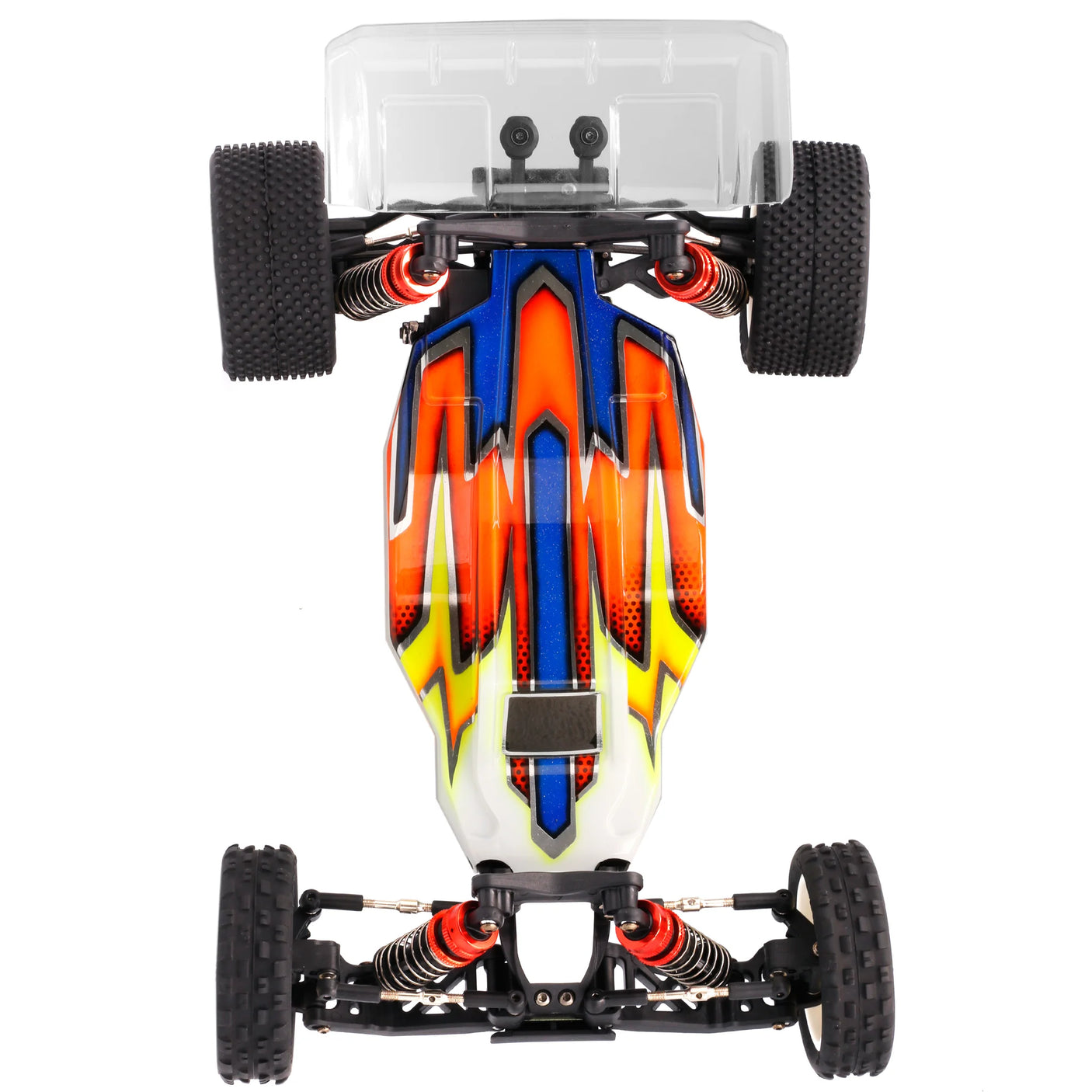 LC Racing BHC-1 1/14 2WD RTR Buggy shown in black with detailed chassis and large off-road tires, ready for racing.