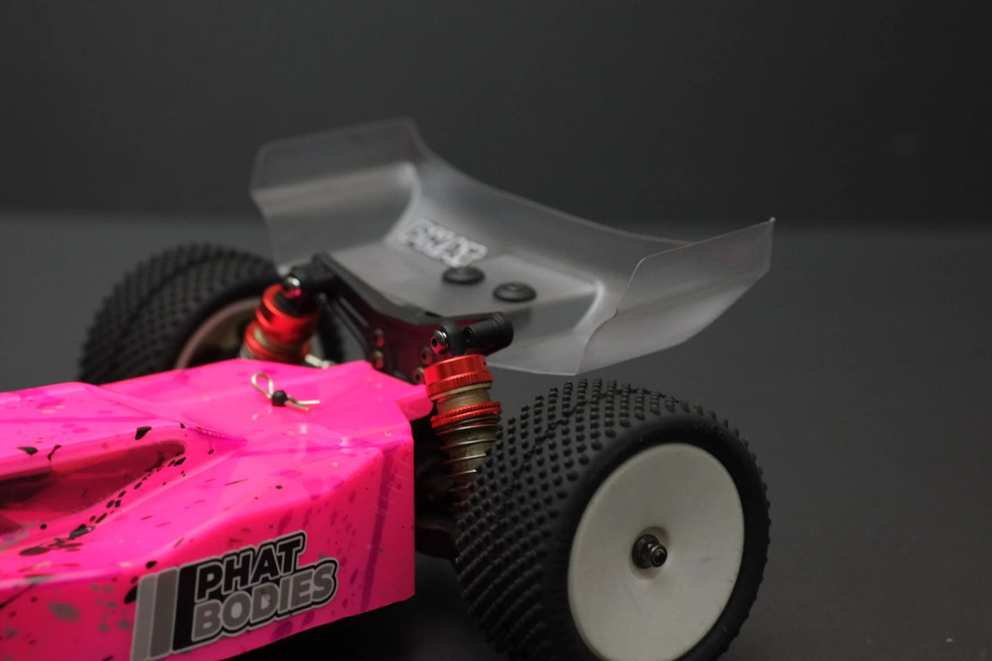 RC body Phat Bodies Bat Wing for 1:14 buggy, black and aerodynamic design, shown on a white background.