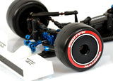 Exotek Racing F1 1/10 RC car front rubber tires V2 38X in red-medium, showing the textured rubber surface and tire tread pattern.