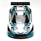 Exotek Racing Type-A 1/10 USGT RC car body in black with clear windows, designed for high-performance RC racing.