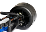 Pair of Exotek Racing F1 1/10 front disk wheels for RC car tires, shown in black with detailed rim design.