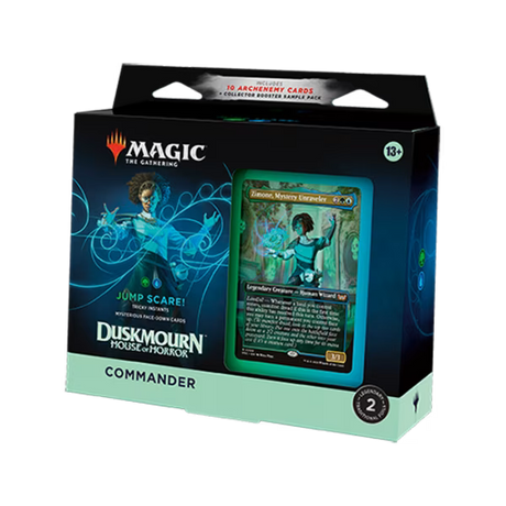 Magic: The Gathering Duskmourn: House of Horror Commander Deck by Wizards of the Coast, featuring card art and deck components.