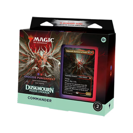 MTG Duskmourn: House of Horror Commander Deck by Wizards of the Coast, featuring magic cards and thematic artwork.