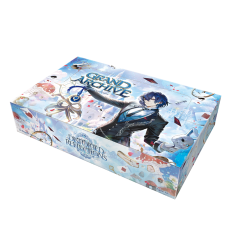 Weebs of the Shore Grand Archive TCG Distorted Reflections 1st Edition Booster Box with colorful artwork and packaging.