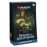 Wizards of the Coast MTG Murders at Karlov Manor Commander Deck box with artwork featuring a masked figure and mysterious scene.