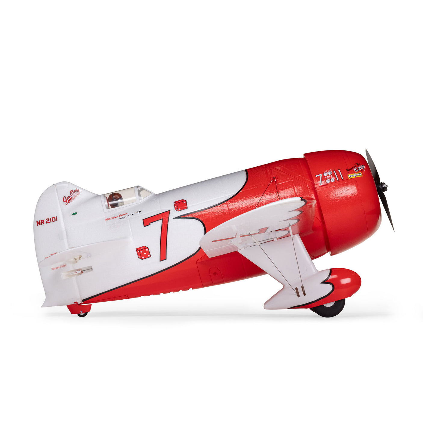 E-flite Gee Bee R-2 1.0m BNF Basic radio-controlled aircraft with AS3X+ and SAFE Select flight stabilization system.
