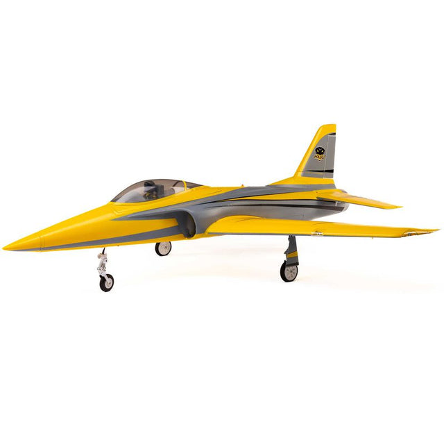 E-Flite Habu XS 80mm EDF jet model with detailed paint scheme and sleek aerodynamic design, ready for RC flight.