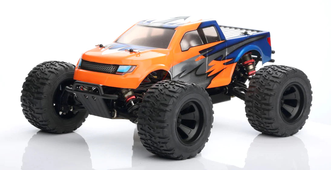 LC Racing EMB-MT 1/14 scale 4WD RTR monster truck with large tires and detailed body, ready for off-road racing.