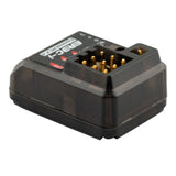 RadioMaster ER3C-i ELRS receiver with compact design and connection ports, shown in a close-up view.