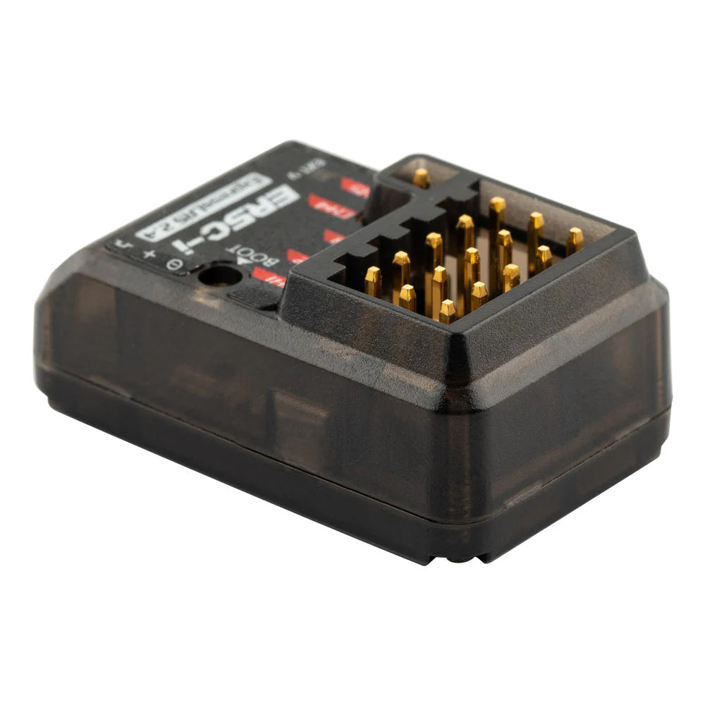 RadioMaster ER5C-i ELRS receiver with compact design and antenna, used for remote control drone connectivity.