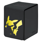 Ultra Pro Elite Series Pikachu deckbox holding over 100 trading cards, featuring Pikachu artwork for collectible card storage.