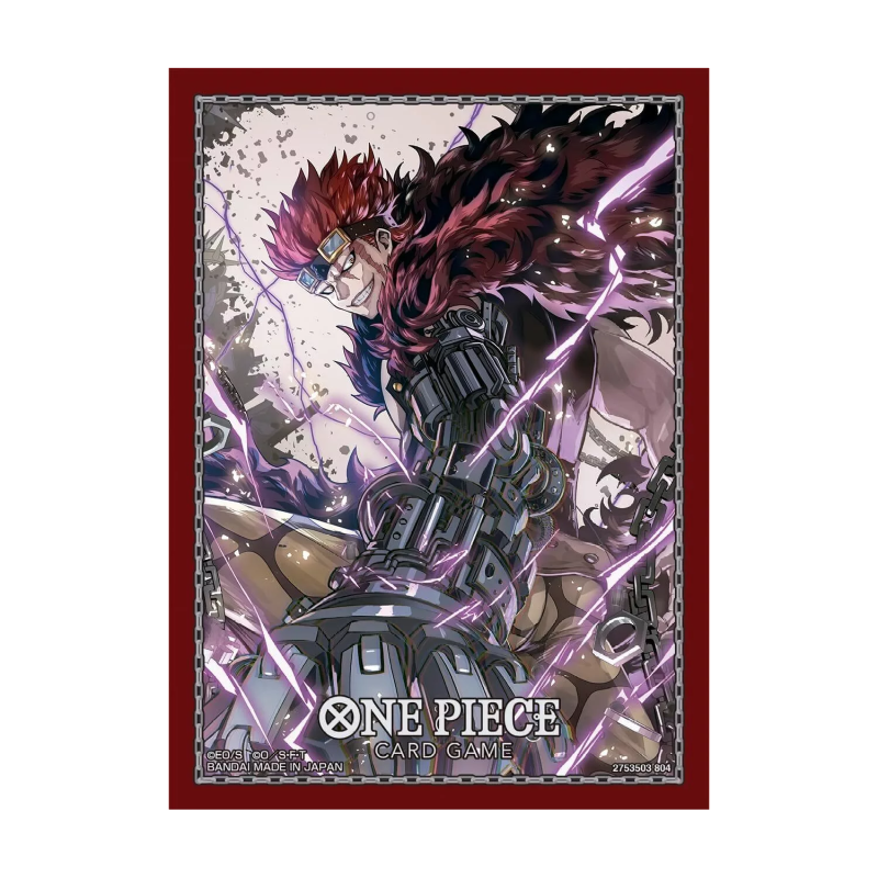 Bandai One Piece TCG official sleeves set featuring Eustace Kid character artwork for card protection.