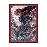 Bandai One Piece TCG official sleeves set featuring Eustace Kid character artwork for card protection.