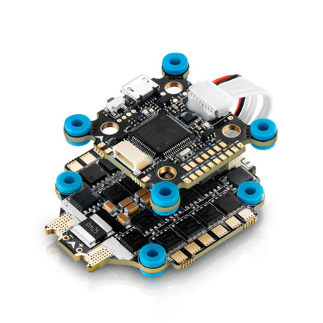 Hobbywing XRotor FPV 4-in-1 65A ESC and F7 flight controller stack with 30x30 mounting, compact and ready for drone builds