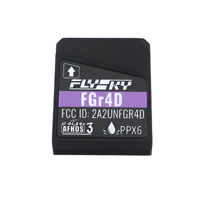 Flysky Noble FGR4D RC receiver with multiple connection ports and compact design for remote control drone or car systems.