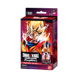 Dragon Ball Super Fusion World Starter Decks by Bandai, featuring colorful cards and fusion-themed characters from the Dragon Ball series.