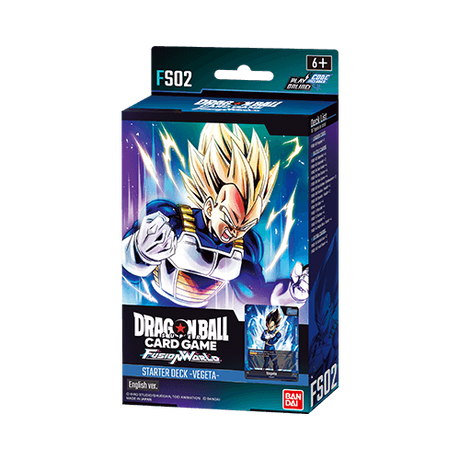 Dragon Ball Super Fusion World Starter Decks featuring colorful cards with characters from the Dragon Ball series, by Bandai.