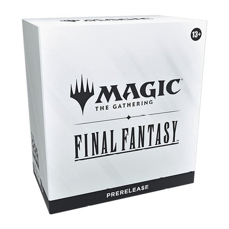 MTG Final Fantasy Prerelease Pack by Wizards of the Coast featuring trading cards and promotional materials in a colorful display.