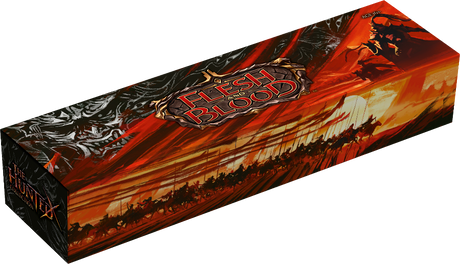 Flesh and Blood: The Hunted Blitz Deck Collection of collectible trading cards by Legends Story Studios, displayed in a fan spread.