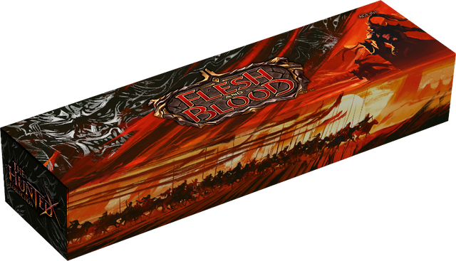 Flesh and Blood: The Hunted Blitz Deck Collection of collectible trading cards by Legends Story Studios, displayed in a fan spread.