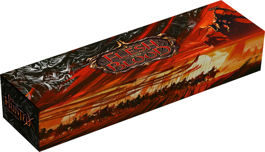 Flesh and Blood: The Hunted Blitz Deck Collection of collectible trading cards by Legends Story Studios, displayed in a fan spread.