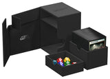 Black Ultimate Guard Flip'n'Tray 133+ card storage tray with Xenoskin exterior for secure card organization.