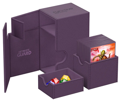 Purple Ultimate Guard Flip'n'Tray 80+ Xenoskin card storage and organization tray for trading cards.