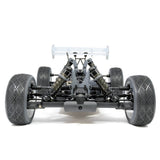 Tekno EB48 2.2 1/8th scale 4WD electric buggy kit with body off view showing chassis and suspension components.