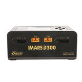 Gens Ace iMARS D300 G-Tech 2-channel RC car charger with AC and DC power options, shown in a close-up image.