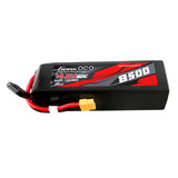 Gens ace 8500mAh 4S 60C G-tech LiPo battery with XT60 connector for RC models, showing the battery's label and connectors.