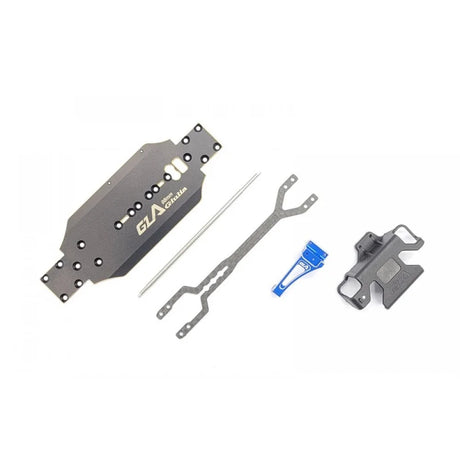 GL Racing Giulia 102 to 98mm conversion kit with brass chassis for RC car upgrade, shown in image.