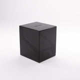 Black Gamegenic Bastion 100+ XL TCG binder with sturdy exterior and multiple card sleeves for organizing trading cards.