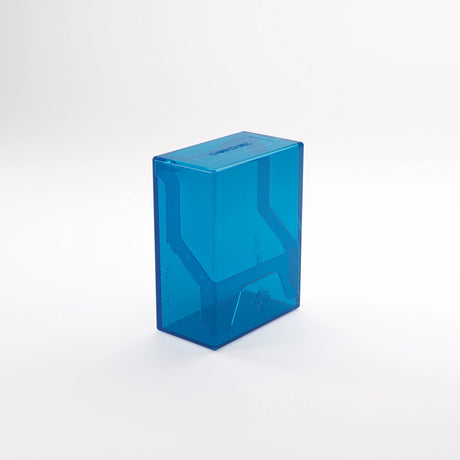 Blue Gamegenic Bastion 50+ XL TCG binder with multiple card sleeves for trading card storage and organization.