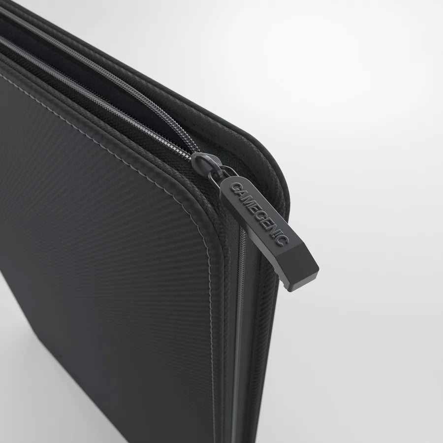 Black Gamegenic 24-pocket zip-up TCG binder with a sleek design, featuring a secure zipper closure and durable construction.