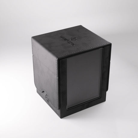 Black Gamegenic Squire Plus 100+ XL Convertible storage case for gaming accessories and cards, with adjustable compartments.