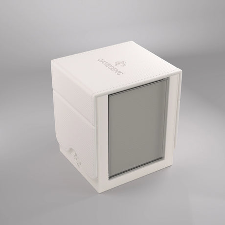 Gamegenic Squire Plus 100+ XL Convertible storage box in white, designed for organizing trading cards and collectibles.