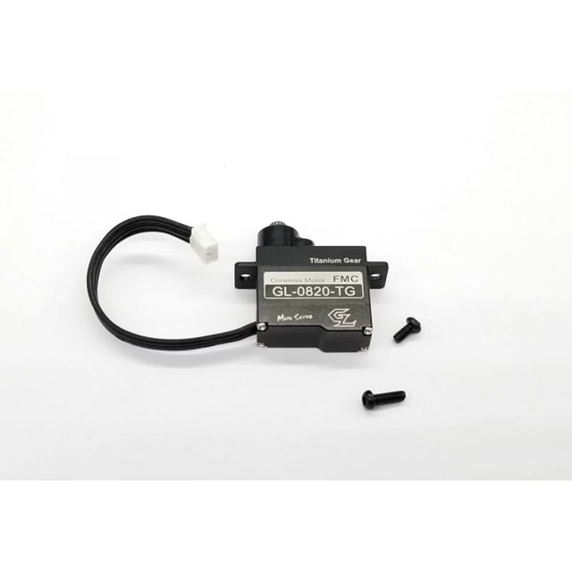 GL Racing Titanium Gear Servo GL-0820-TG, compact RC servo with durable titanium gear for improved performance and reliability