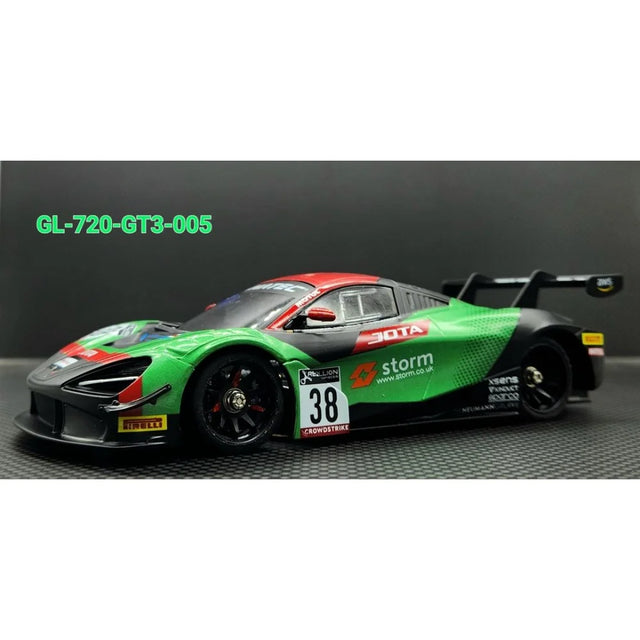 GL Racing 1/28 JOTA McLaren 720S GT3 body kit, detailed 102mm scale model for racing car enthusiasts.