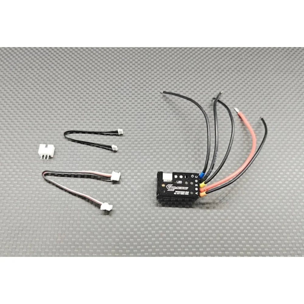 GL Racing 32-bit brushless sensored ESC for RC cars, featuring compact design and high-performance electronic speed controller.