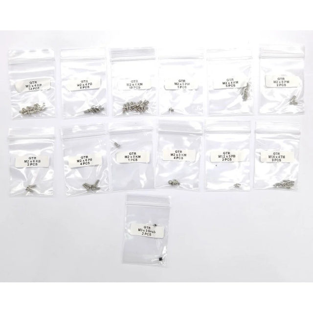 GL Racing GL-GTR Screw Set with multiple silver screws for gaming controller repair or assembly, detailed close-up image.
