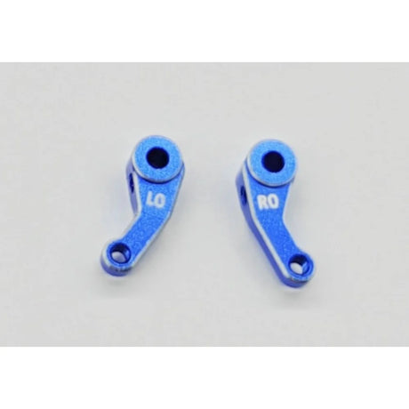 Aluminum steering knuckle for LMP2 race car by GL Racing, with 0° angle, shown on a white background.