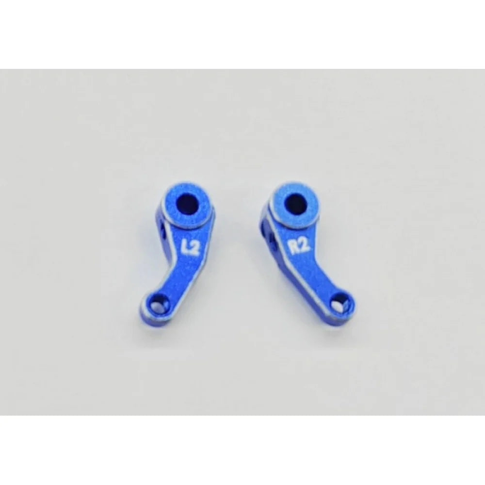 GL Racing LMP2 aluminum steering knuckle, lightweight automotive part with detailed machining and mounting points.