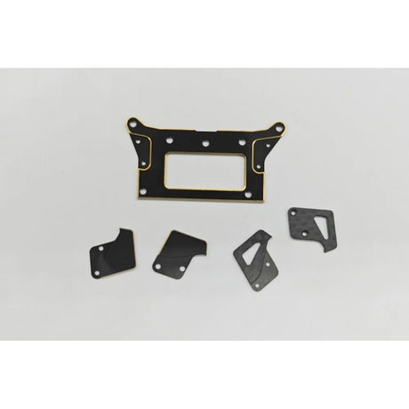 GL Racing LMP2 hybrid motor mount plate set with metal components for race car engine support and stability.