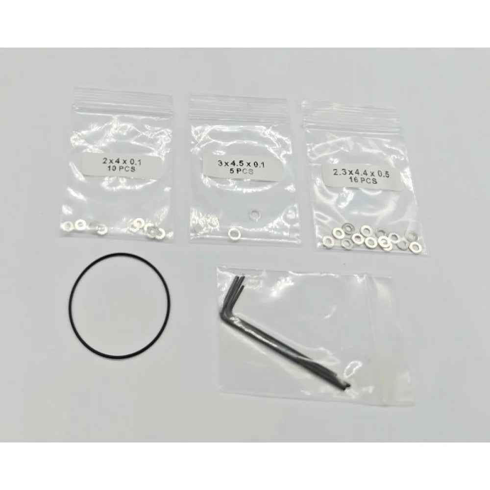 GL Racing LMP2 Shim Set showing precision-engineered metal shims for race car suspension adjustments.
