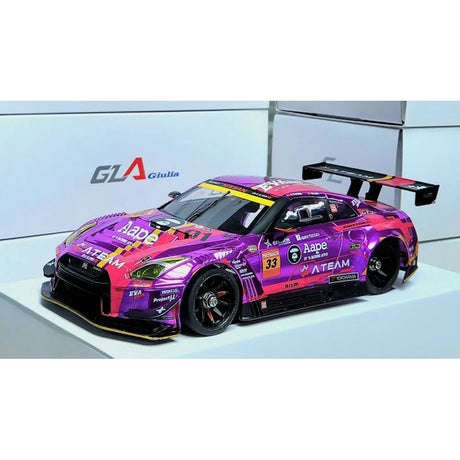 GL Racing 1/28 Aape Nissan GT3 body with 98mm size, detailed scale model car body for RC racing vehicles.