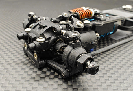 Front view of GL Racing 1/28 scale Formula One chassis, showcasing detailed racing car frame and construction.