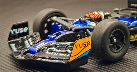 Front view of GL Racing 1/28 scale Formula One chassis model showcasing detailed racing car design.