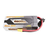 Gens Ace 6800mAh 6S 100C G-Tech LiPo battery with hard case and EC5 connector for RC models and high-performance applications.